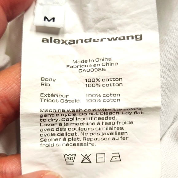 ALEXANDER WANG High Twist Crop Top With Ties In White Size M - Picture 13 of 14